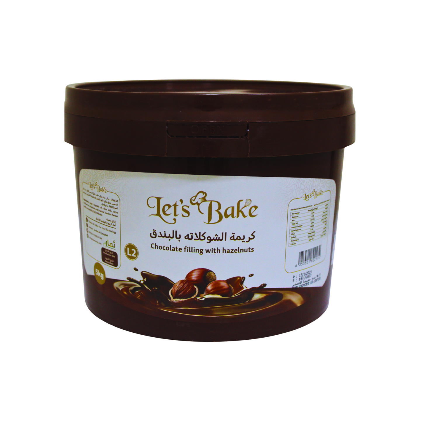 Let’s Bake L2 Chocolate Filling with Hazelnuts – 5kg