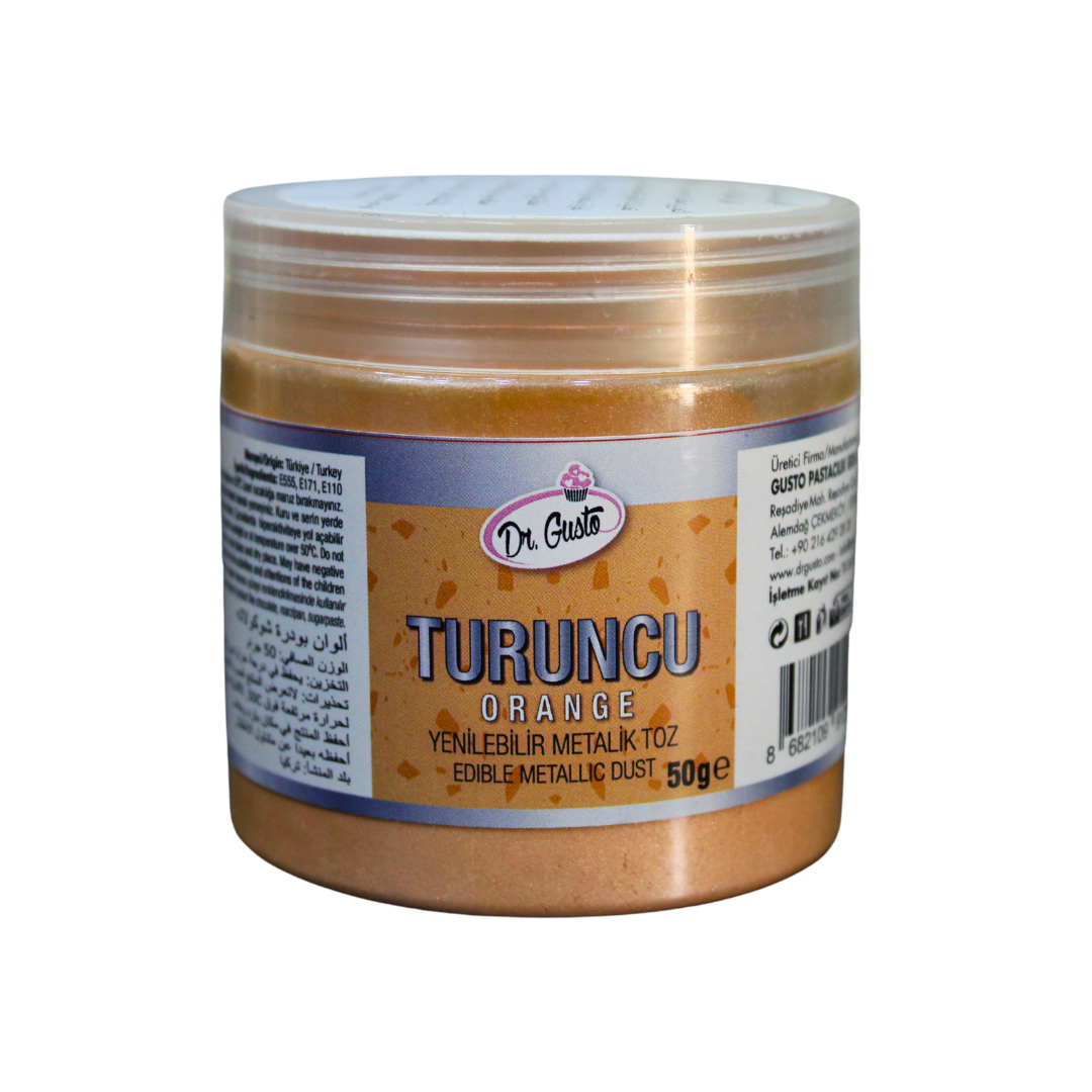 Dr. Gusto Edible Metallic Dust – Orange (50g)