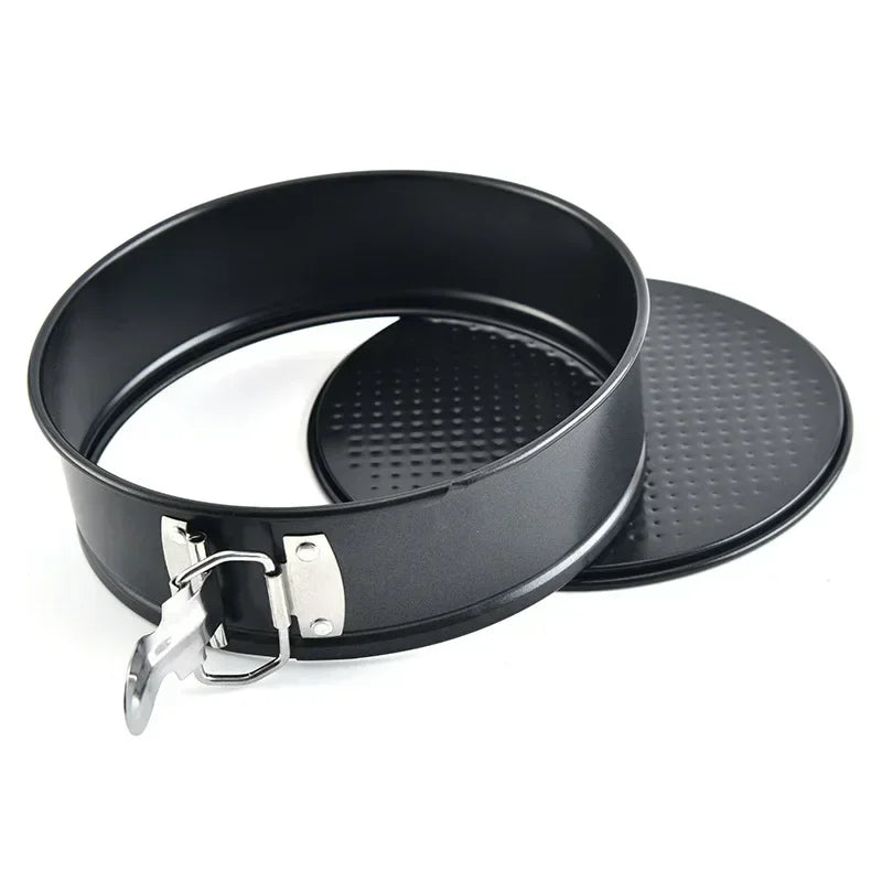 on-Stick Round Carbon Steel Cake Pan – Leakproof Baking Mold with Removable Bottom