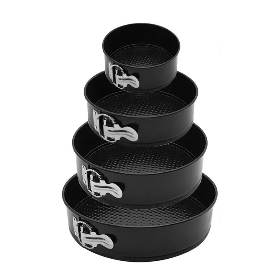 on-Stick Round Carbon Steel Cake Pan – Leakproof Baking Mold with Removable Bottom