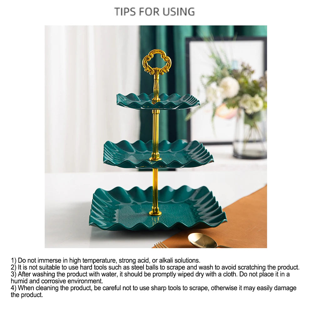 Three-Layer Snack & Cake Display Stand – Wedding & Party Serving Rack