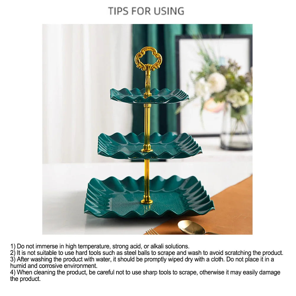 Three-Layer Snack & Cake Display Stand – Wedding & Party Serving Rack