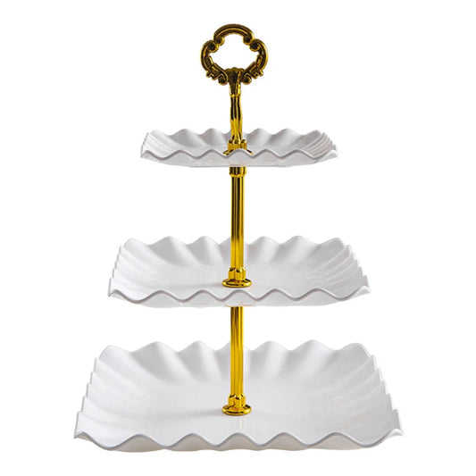 Three-Layer Snack & Cake Display Stand – Wedding & Party Serving Rack