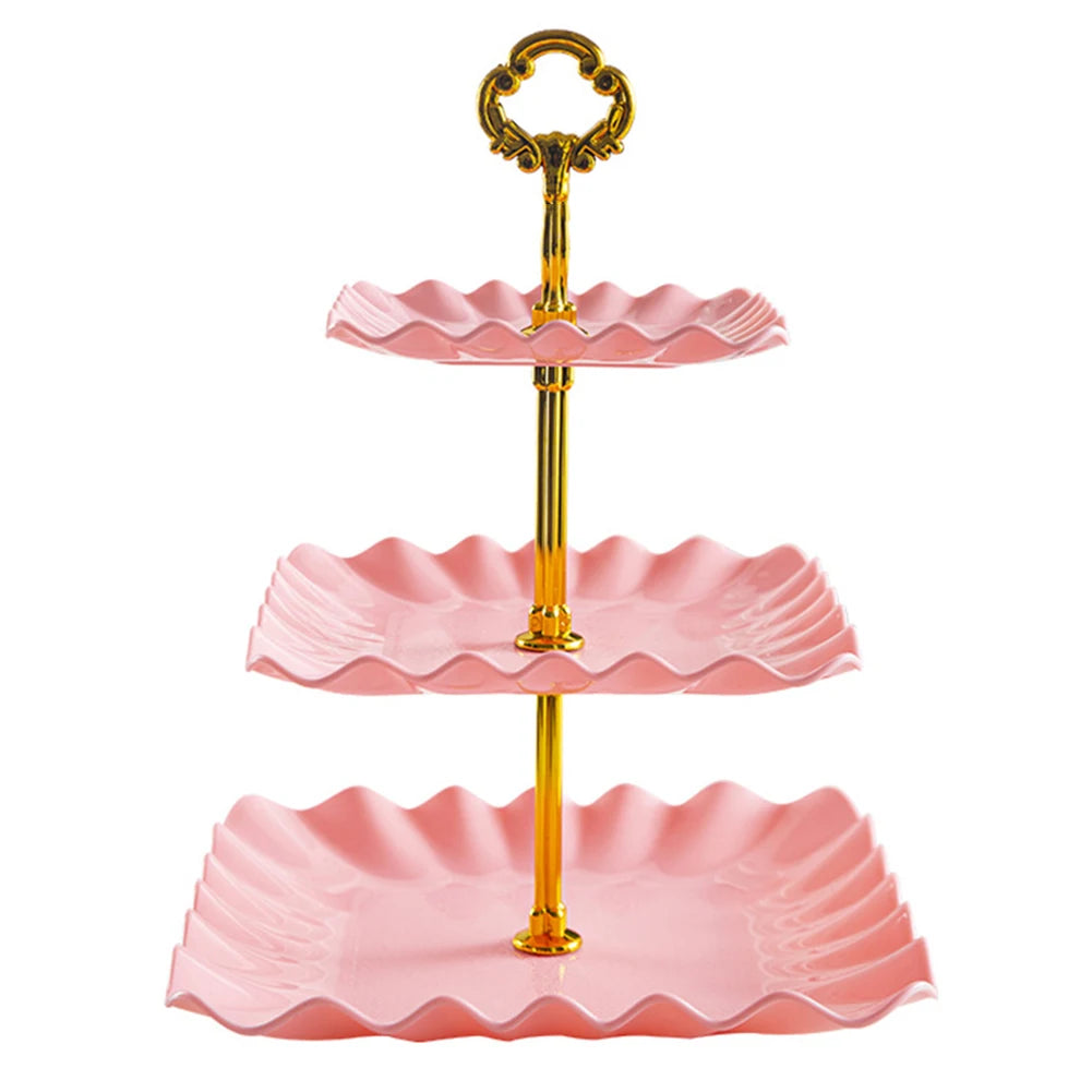 Three-Layer Snack & Cake Display Stand – Wedding & Party Serving Rack