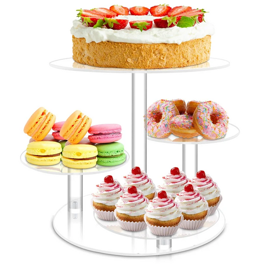 Wedding & Birthday 4-Tier Acrylic Cake and Cupcake Stand