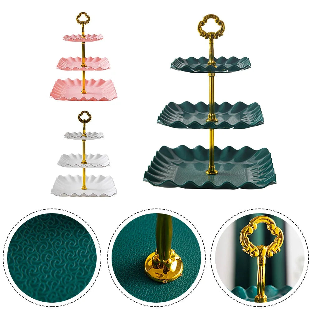 Three-Layer Snack & Cake Display Stand – Wedding & Party Serving Rack