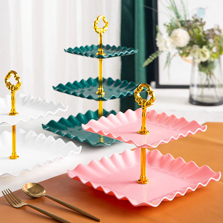 Three-Layer Snack & Cake Display Stand – Wedding & Party Serving Rack