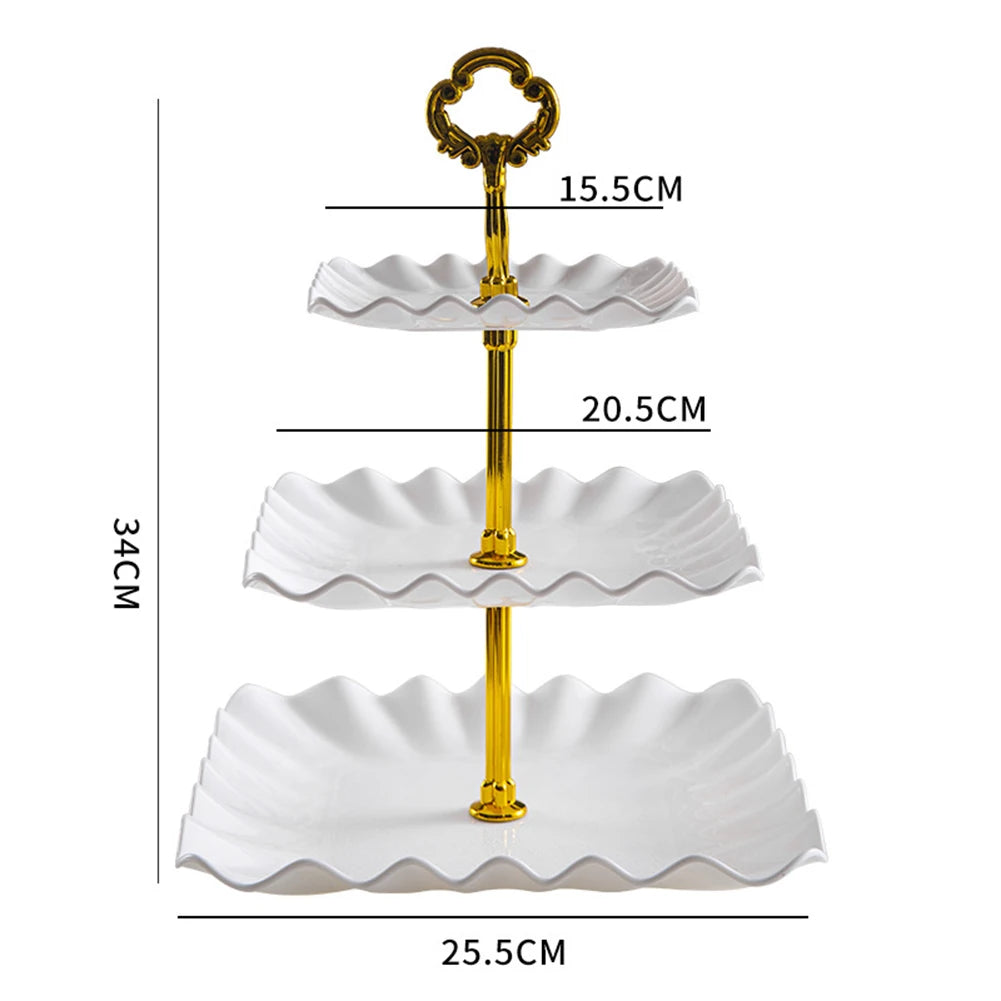 Three-Layer Snack & Cake Display Stand – Wedding & Party Serving Rack