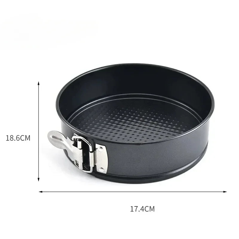 on-Stick Round Carbon Steel Cake Pan – Leakproof Baking Mold with Removable Bottom