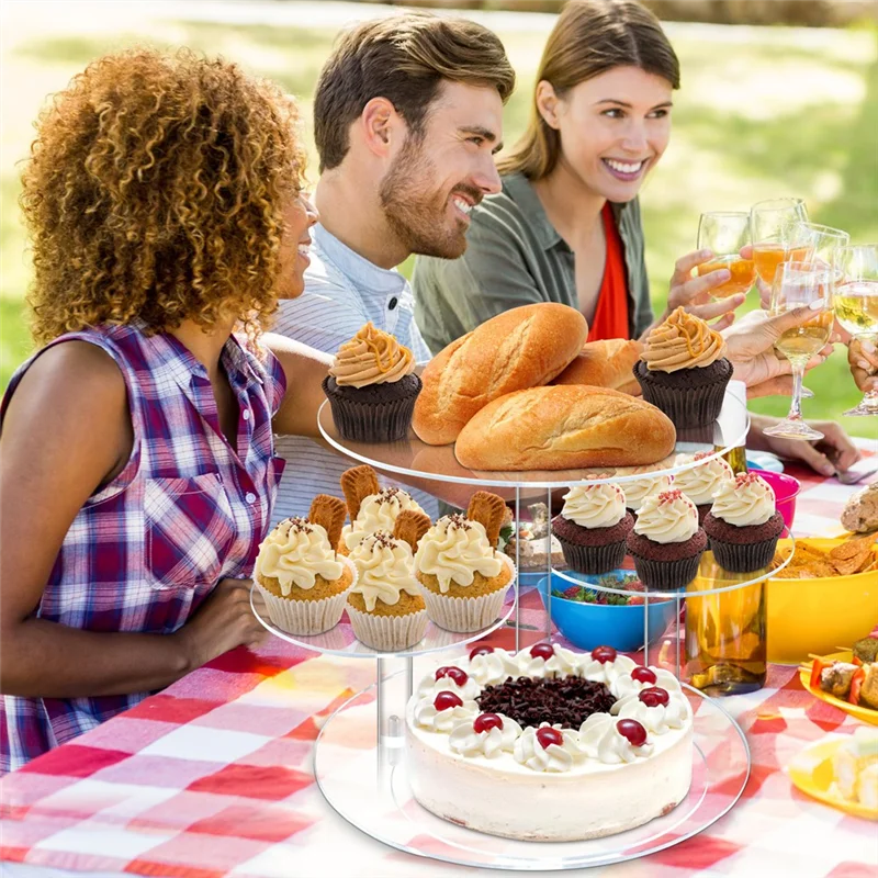 Wedding & Birthday 4-Tier Acrylic Cake and Cupcake Stand