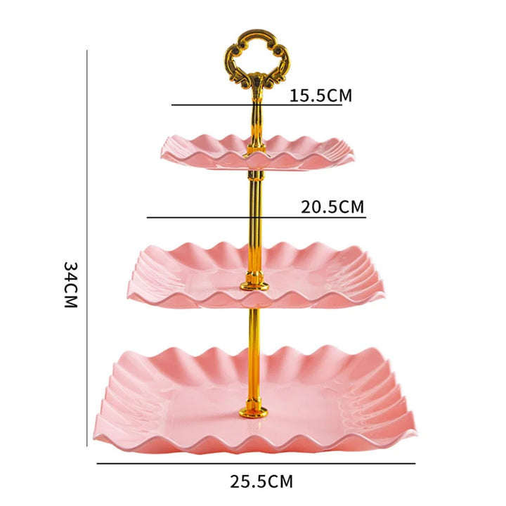 Three-Layer Snack & Cake Display Stand – Wedding & Party Serving Rack