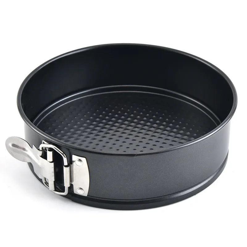 on-Stick Round Carbon Steel Cake Pan – Leakproof Baking Mold with Removable Bottom