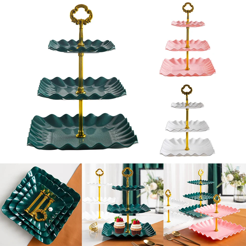 Three-Layer Snack & Cake Display Stand – Wedding & Party Serving Rack