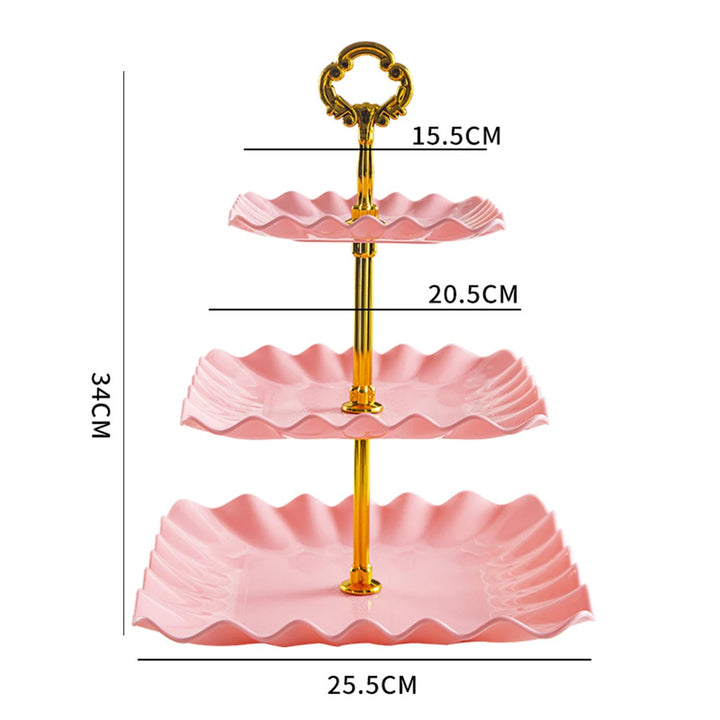 Three-Layer Snack & Cake Display Stand – Wedding & Party Serving Rack